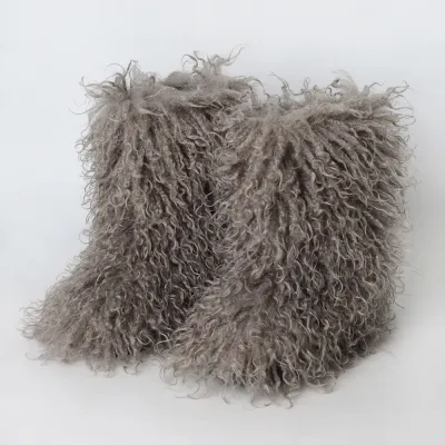 Autumn Winter Women Plus Size Faux Fur Plush Thickened Snow Boots