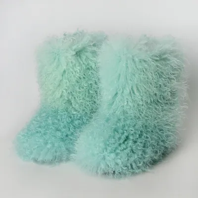 Autumn Winter Women Plus Size Faux Fur Plush Thickened Snow Boots