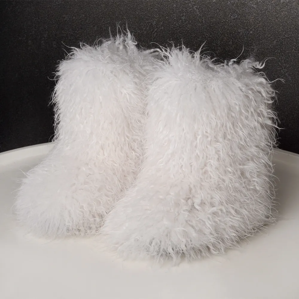 Autumn Winter Women Plus Size Faux Fur Plush Thickened Snow Boots