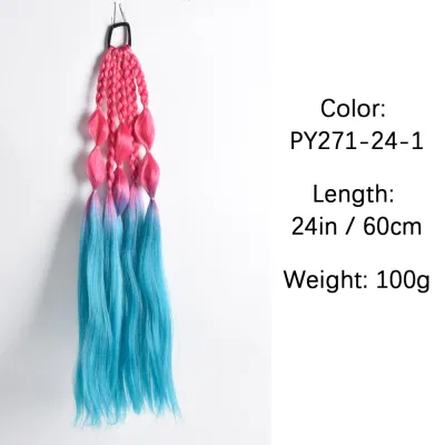 Fashion Multicolor 24 Inch Hairband Ponytail Wig Hair Bundle