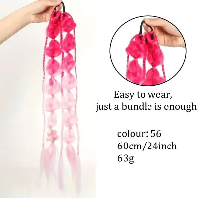 Fashion Multicolor 24 Inch Hairband Ponytail Wig Hair Bundle