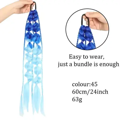 Fashion Multicolor 24 Inch Hairband Ponytail Wig Hair Bundle