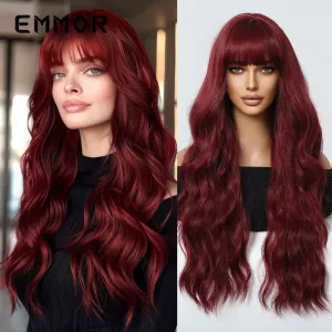 Fashion Bangs Long Curly Wig Qi Bangs Natural High Temperature Wire Full Head