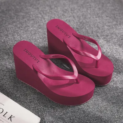 Summer Women Leisure EVA Upper TPR Sole Flip Flops Round Toe