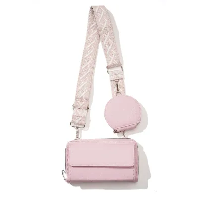 Women Fashion Simple Solid Color Wallet Pendant Small Square PU Crossbody Bag