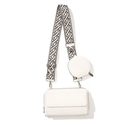 Women Fashion Simple Solid Color Wallet Pendant Small Square PU Crossbody Bag