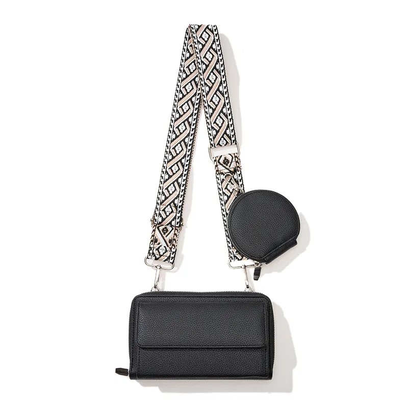 Women Fashion Simple Solid Color Wallet Pendant Small Square PU Crossbody Bag