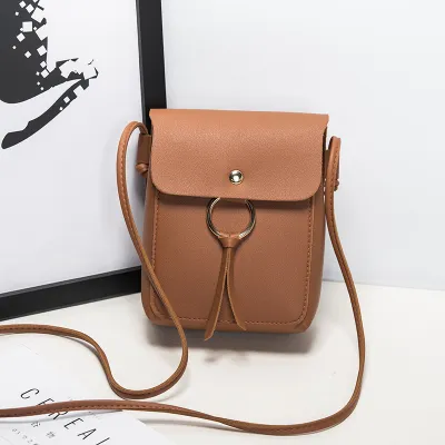 Women Fashionable Simple Solid Color Flap Magnetic Buckle Square Crossbody Bag