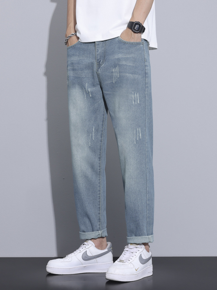 Wholesale Men Fashion Casual Basic Plus Size Straight Ripped