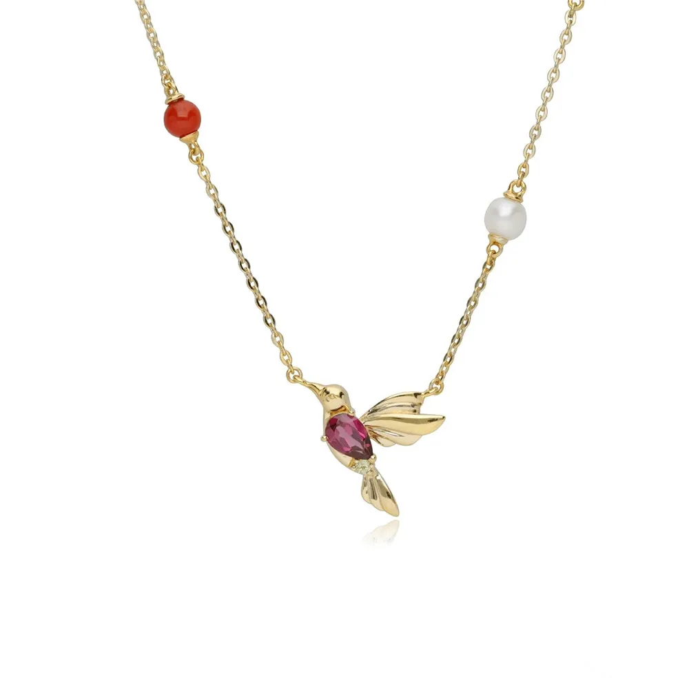 Women's Fashion Creative Bird Rhinestone Pendant 925 Sterling Silver Necklace