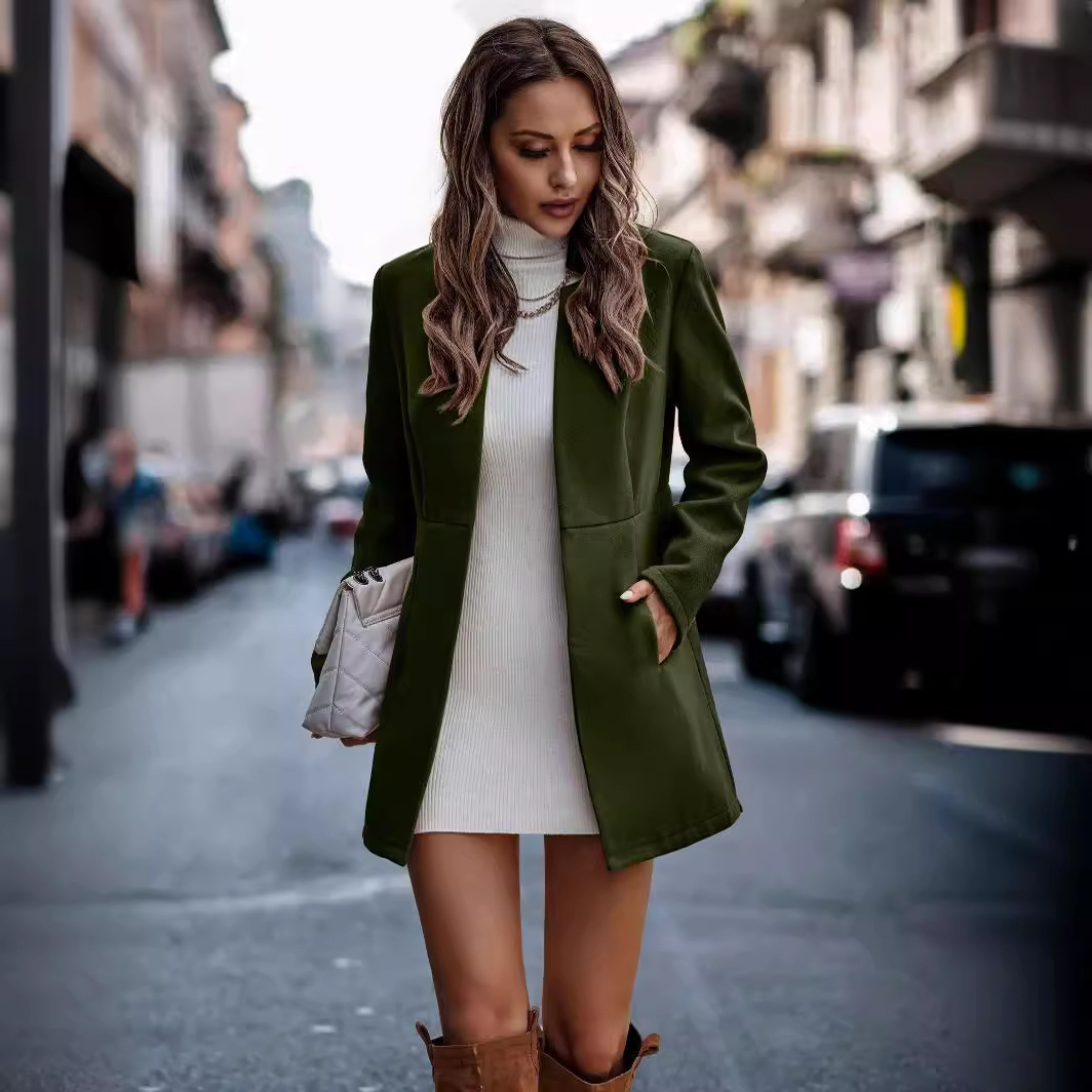 Wholesale Autumn Winter Women Fashion Solid Color Long