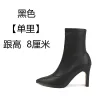 Black [Leather Single Heel Height 8Cm]]