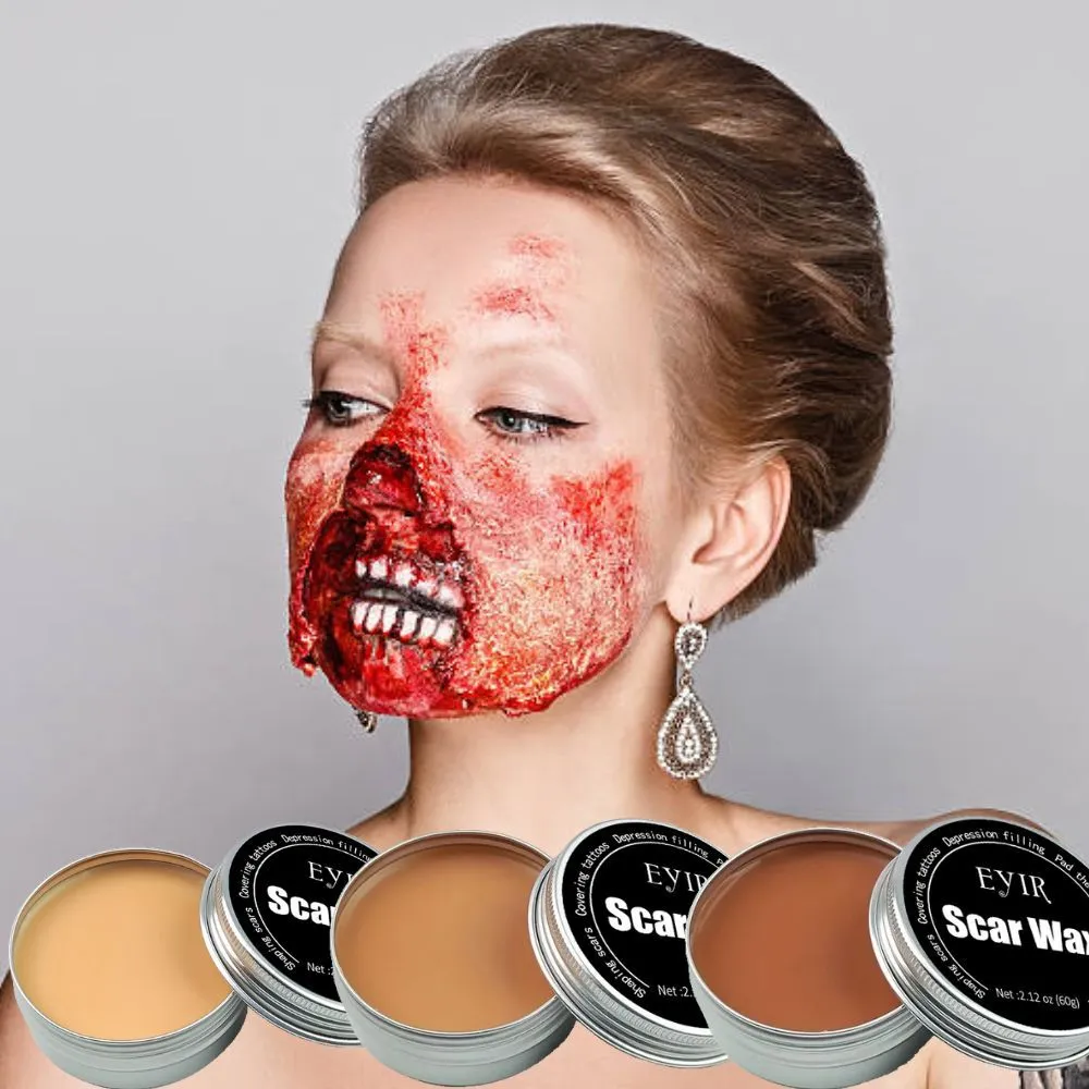Halloween Scar Makeup Horror Atmosphere Party Makeup Props Realistic Skin Wax