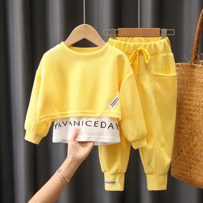 Kids Toddler Girls Casual Cute Cartoon Print Long Sleeve Sweatshirts Trousers Set