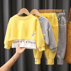 Kids Toddler Girls Casual Cute Cartoon Print Long Sleeve Sweatshirts Trousers Set