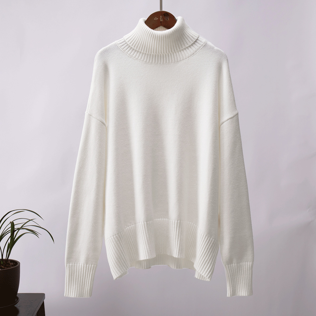 Wholesale Autumn Winter Women Solid Color Turtleneck Long