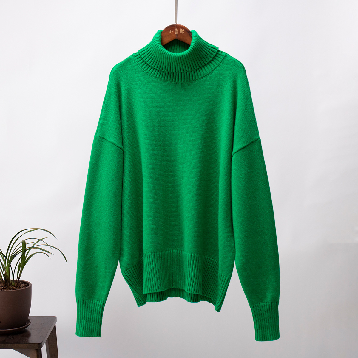 Wholesale Autumn Winter Women Solid Color Turtleneck Long