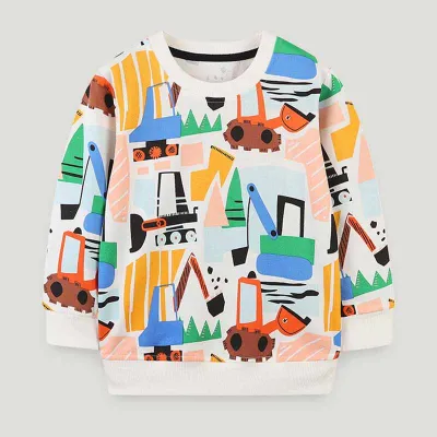 Kids Toddler Boys Casual Cute Cartoon Print Long Sleeve Sweatshirt Pullover