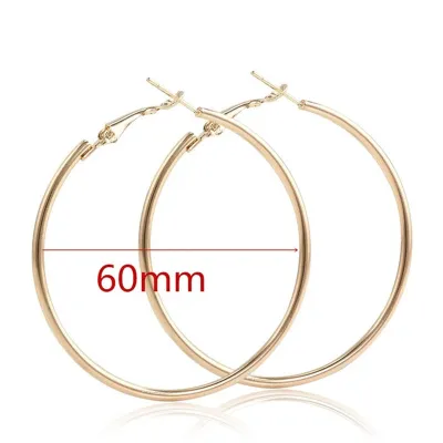 Simple Exaggerated Big Ear Hoop Earrings Geometric Alloy Fashion Commuter