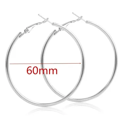 Simple Exaggerated Big Ear Hoop Earrings Geometric Alloy Fashion Commuter