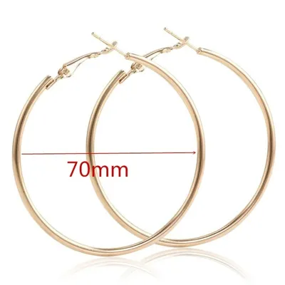 Simple Exaggerated Big Ear Hoop Earrings Geometric Alloy Fashion Commuter