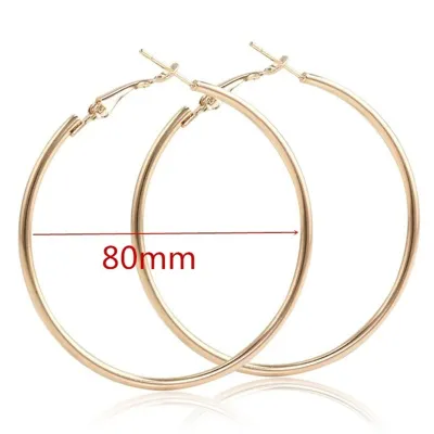 Simple Exaggerated Big Ear Hoop Earrings Geometric Alloy Fashion Commuter