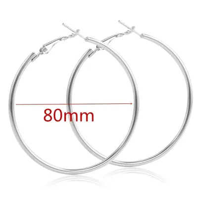Simple Exaggerated Big Ear Hoop Earrings Geometric Alloy Fashion Commuter