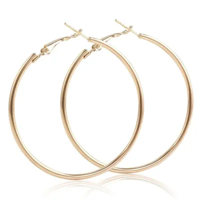 Simple Exaggerated Big Ear Hoop Earrings Geometric Alloy Fashion Commuter