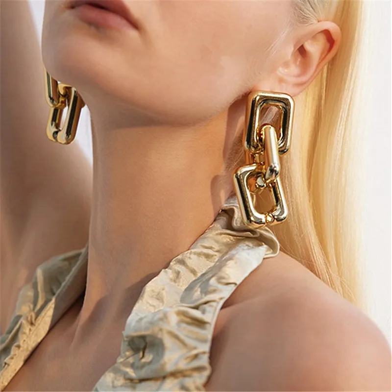 Simple Personality Exaggerated Geometric Acrylic Earrings