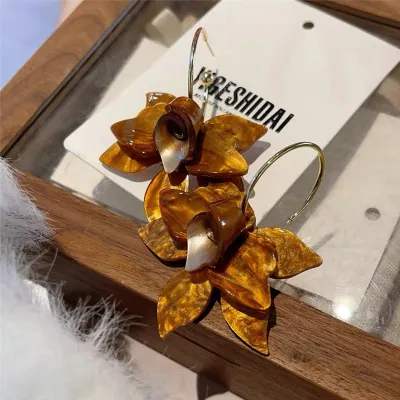 Vintage Acrylic Floral Exaggerated Earrings