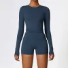 Long Sleeve Shorts Badge Blue