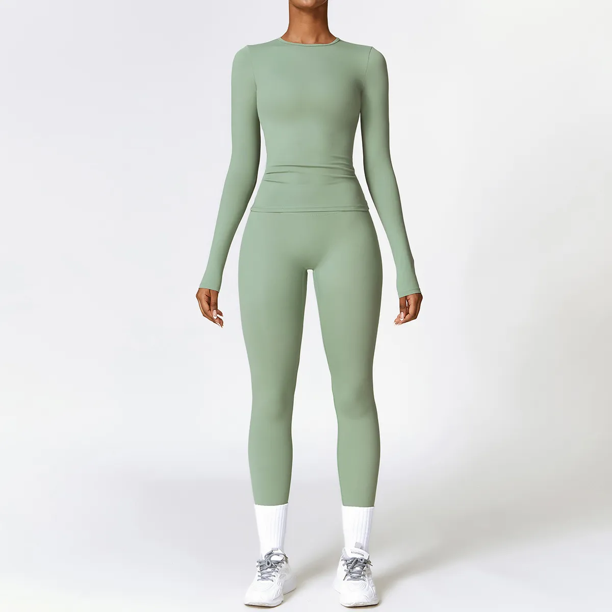 Women's Yoga Sports Two-Piece Set - Sleeveless Tight Fit Solid Color