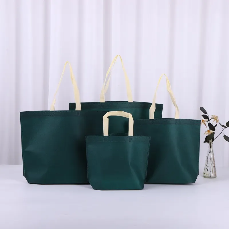Simple Solid Color Large Capacity Non-Woven Storage Bag 10pcs-Bag
