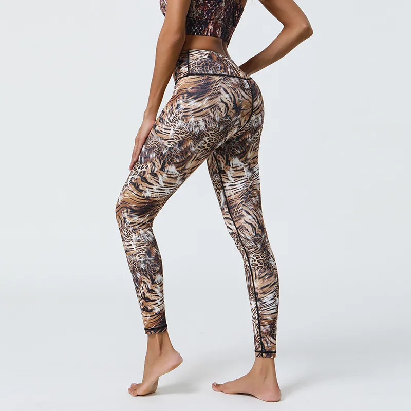 Women Yoga Animal Print High Waist Sports Leggings