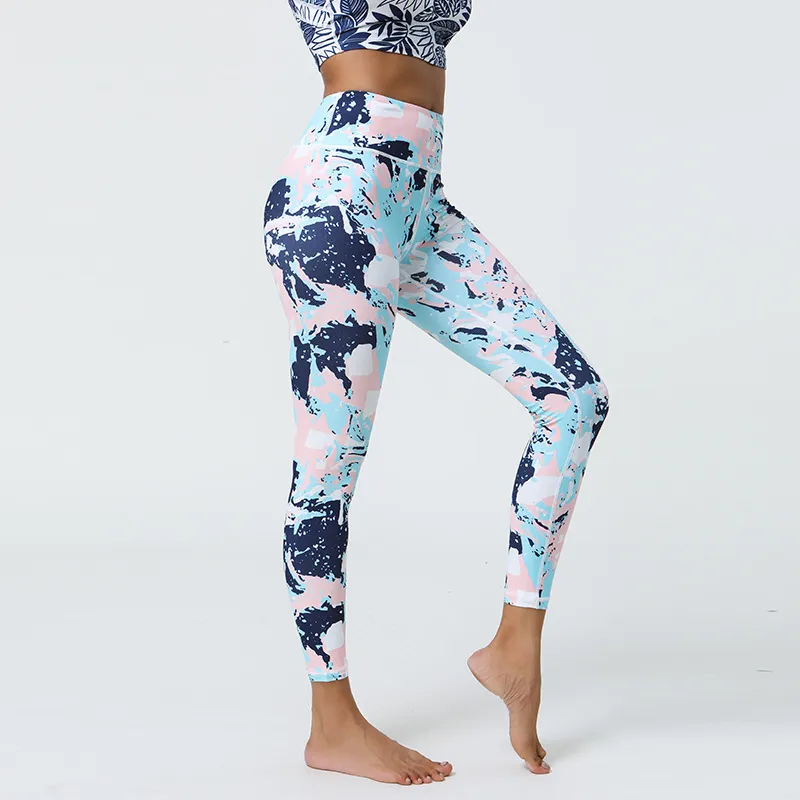 Women Yoga Fashion Printed High Waist Sports Leggings