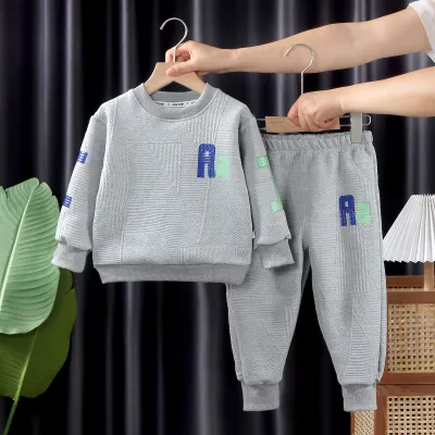 Kids Toddler Big Boys Girls Autumn Fashion Casual Letter Print Long Sleeve Sweatshirt and Pants Set