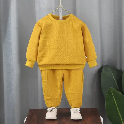 Kids Toddler Big Boys Girls Autumn Fashion Casual Letter Print Long Sleeve Sweatshirt and Pants Set