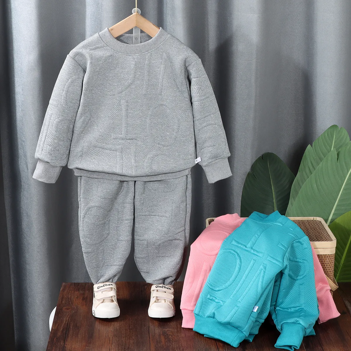 Kids Toddler Big Boys Girls Autumn Fashion Casual Letter Print Long Sleeve Sweatshirt and Pants Set