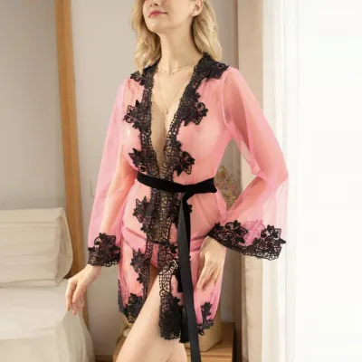 Bulk Trade Women Clothing Perspective Lace Stitching Sexy Lingerie With Pvc& Photo Package