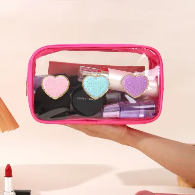 Waterproof Transparent PVC Embroidery Letter Cosmetic Bag