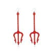 04 Red Fork Halberd Earrings