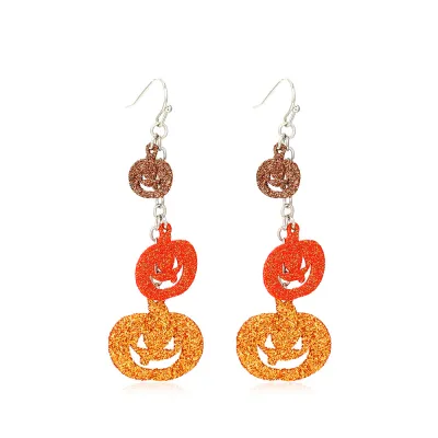 Cartoon Ghost Bat Skull Party Halloween Earrings Funny Alloy Personality Trend Geometry