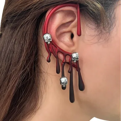 Halloween Cartoon Exaggerated Lava Drop Auricle Earrings Dark Wind Personality Trend