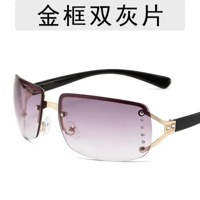Y2K Fashion Square Frame Frameless Sunglasses