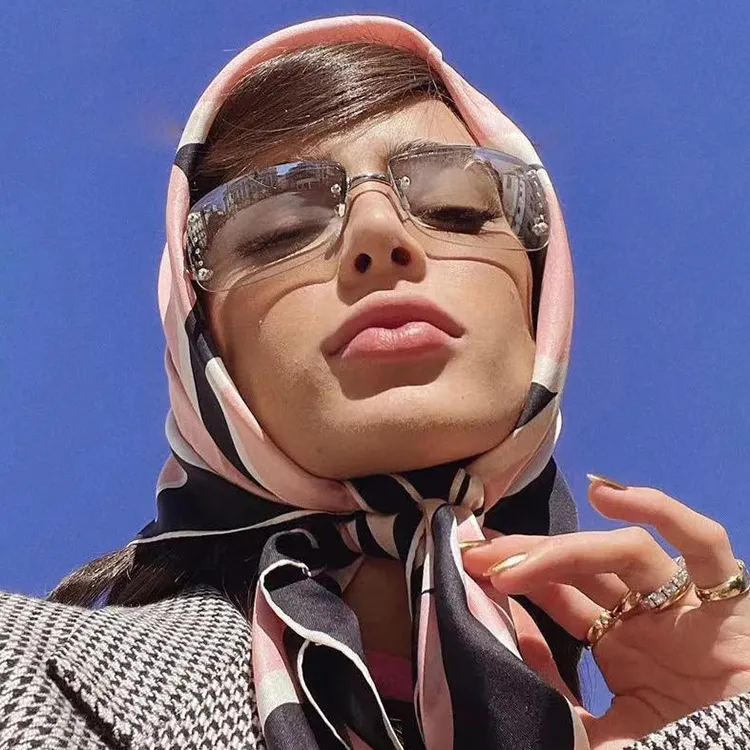 Y2K Fashion Square Frame Frameless Sunglasses