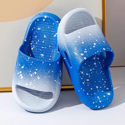 Kids Unisex Casual Cute Gradient Color Thick-Soled Flat PVC Slippers Hand-Painted