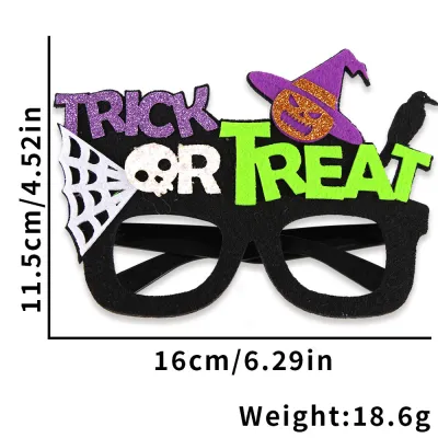 Halloween Party Pumpkin Ghost Glasses Plastic Glitter Felt