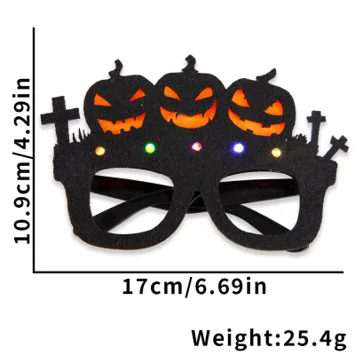 Halloween Party Pumpkin Ghost Glasses Plastic Glitter Felt