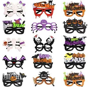 Halloween Party Pumpkin Ghost Glasses Plastic Glitter Felt