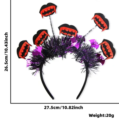 Halloween Pumpkin Spider Headband Hoop with Plastic Material for Party